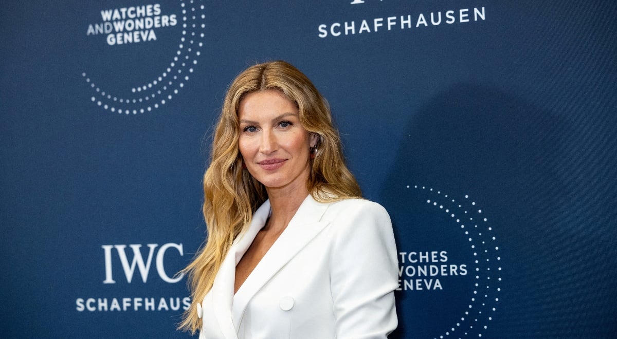 Brazilian supermodel Gisele Bundchen smiling at the camera