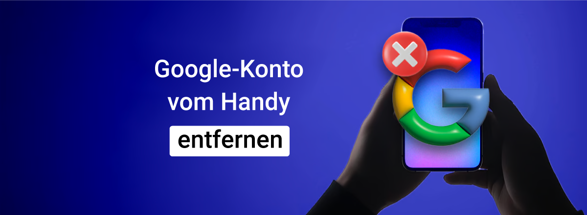 Handy mit Google Symbolen, blauer Hintergund