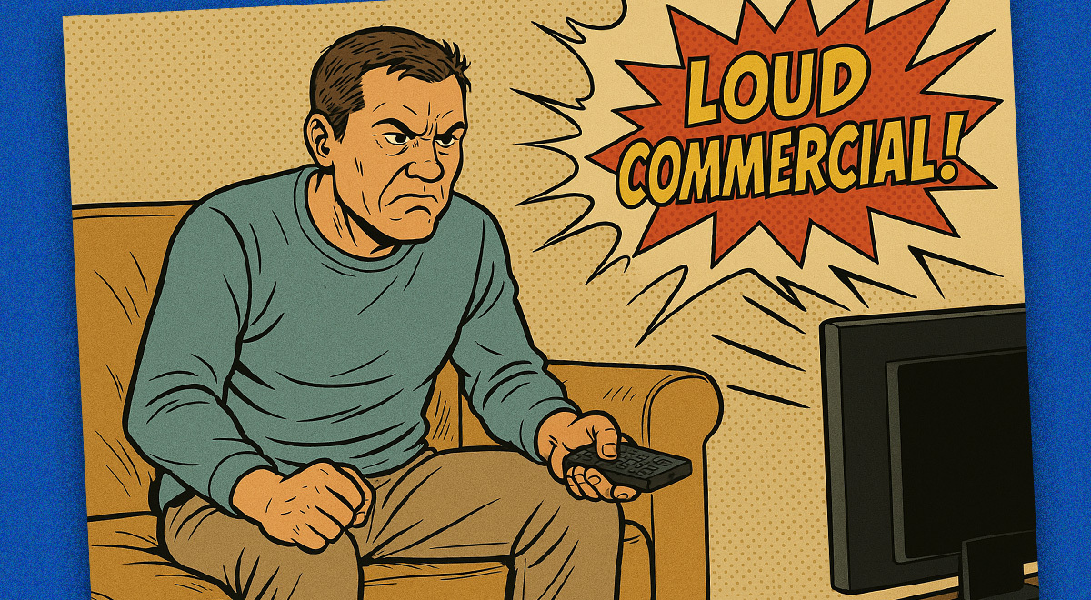Loud commercial on TV