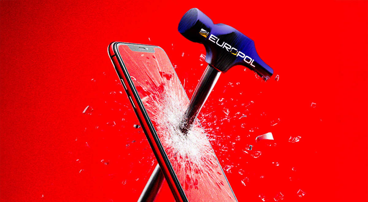 phone-being-smashes-with-a-hammer-with-an-europol-logo