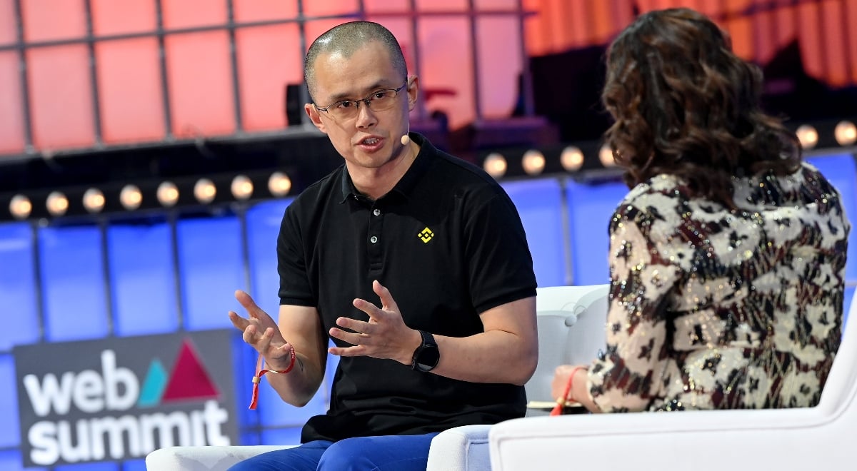 Binance co-founder Changpeng Zhao speaking