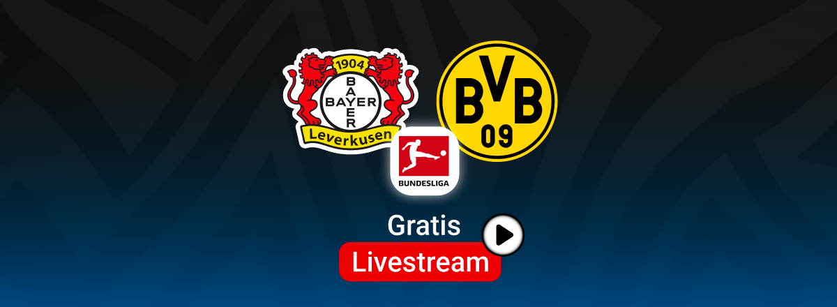Bayer 04 vs. BVB, Team Logos, Bundesliga Stream, Lila Hintergund