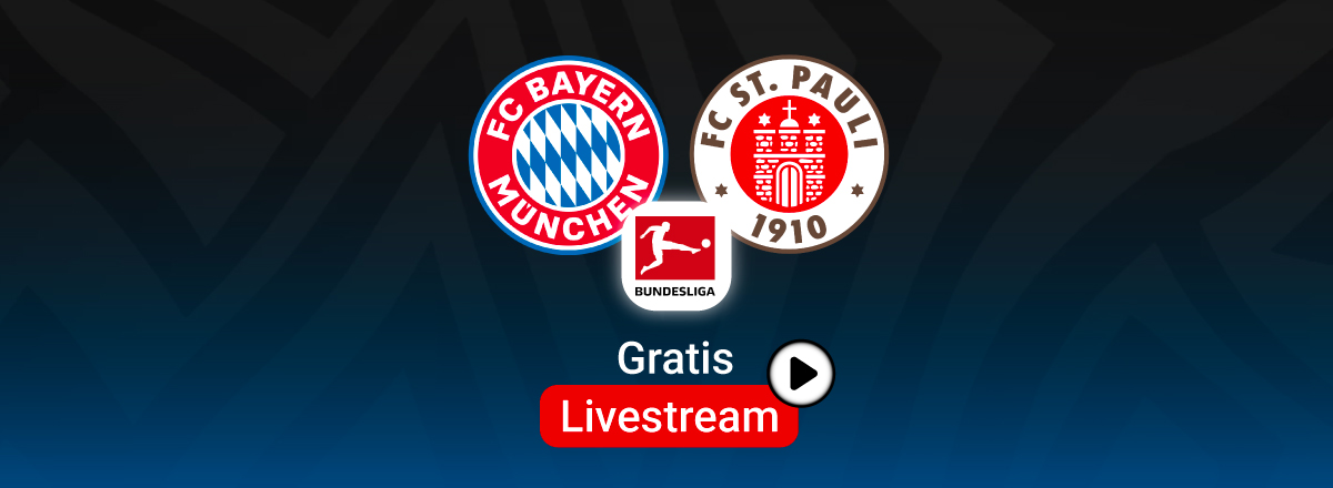 FCB vs. St. Pauli, Team Logos, Bundesliga Stream, Lila Hintergund