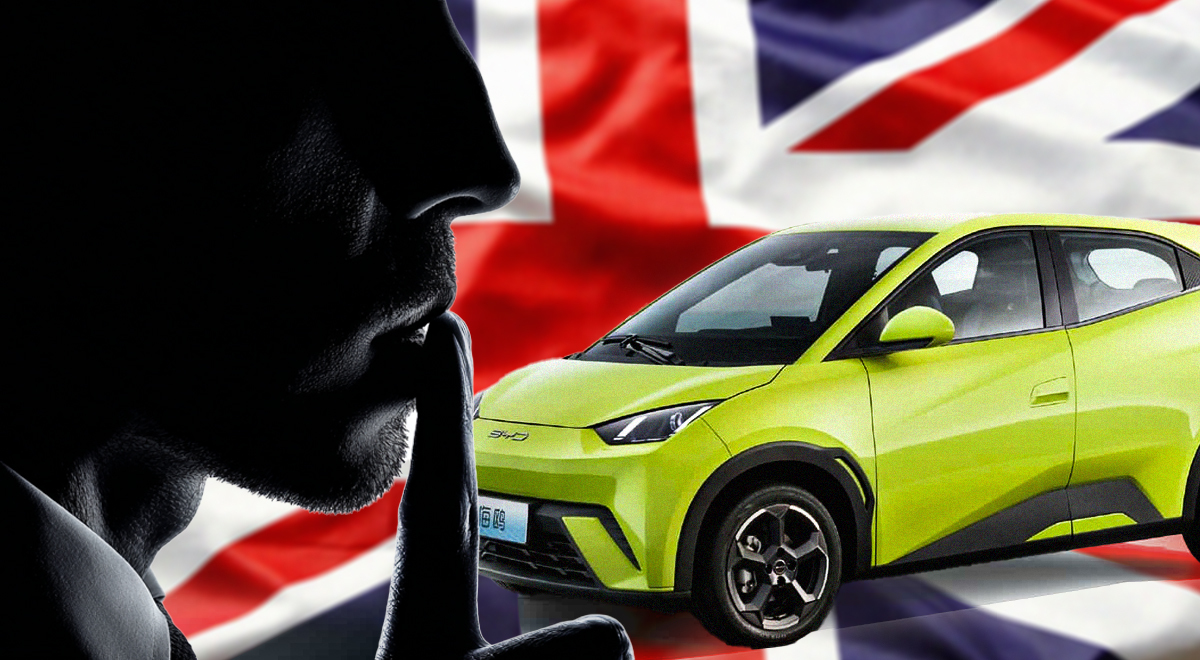 A profile of a man and an electric car
