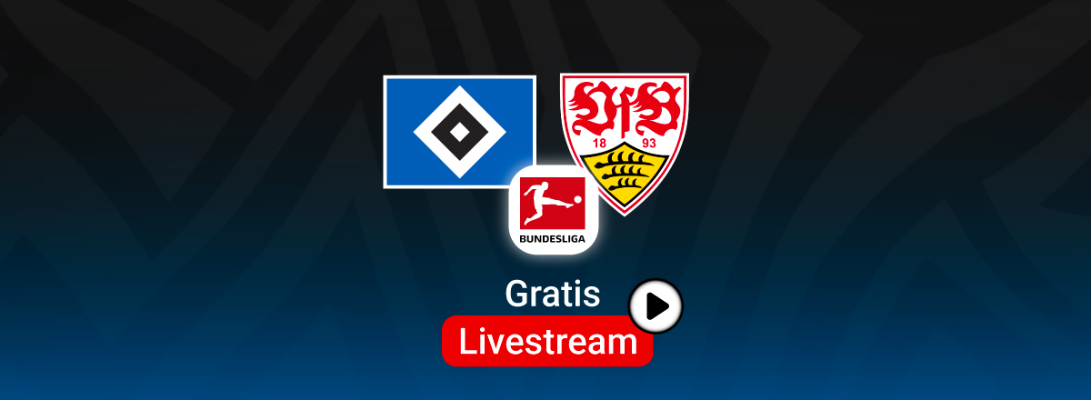 HSV vs. Stuttgart, Team Logos, Bundesliga Stream, Lila Hintergund