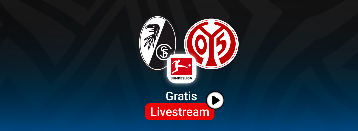 Freiburg vs. Mainz, Team Logos, Bundesliga Stream, Lila Hintergund