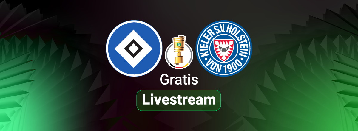 HSV vs. Holstein Kiel, DFB-Pokal, grüner Hintergrund
