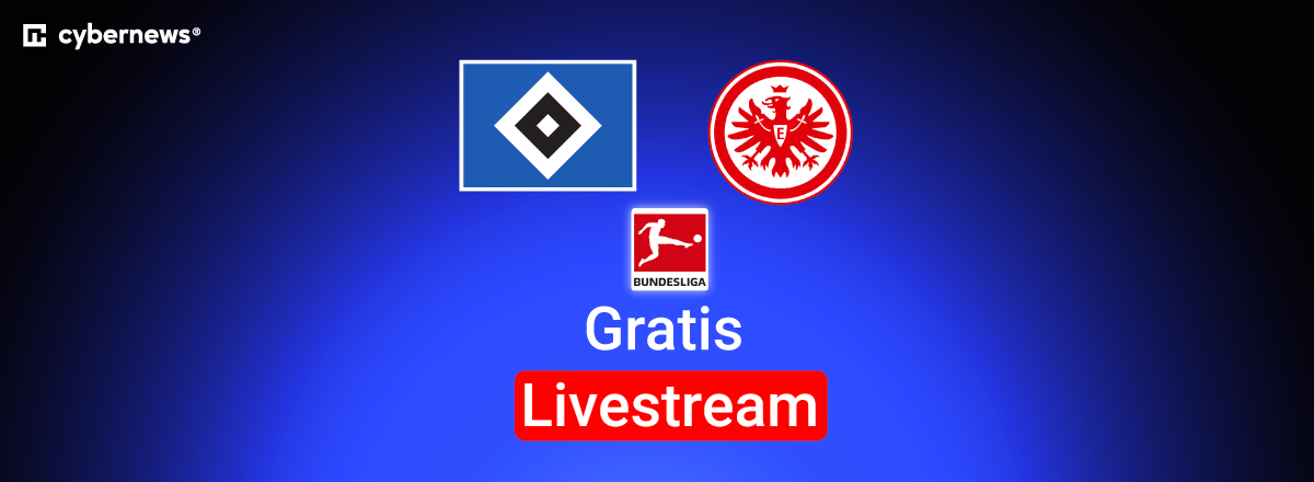 Hamburg gegen Frankfurt, Team Logos, Bundesliga Logo, blauer Hintergrund