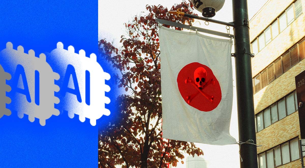 A pirates flag next to an AI logo.