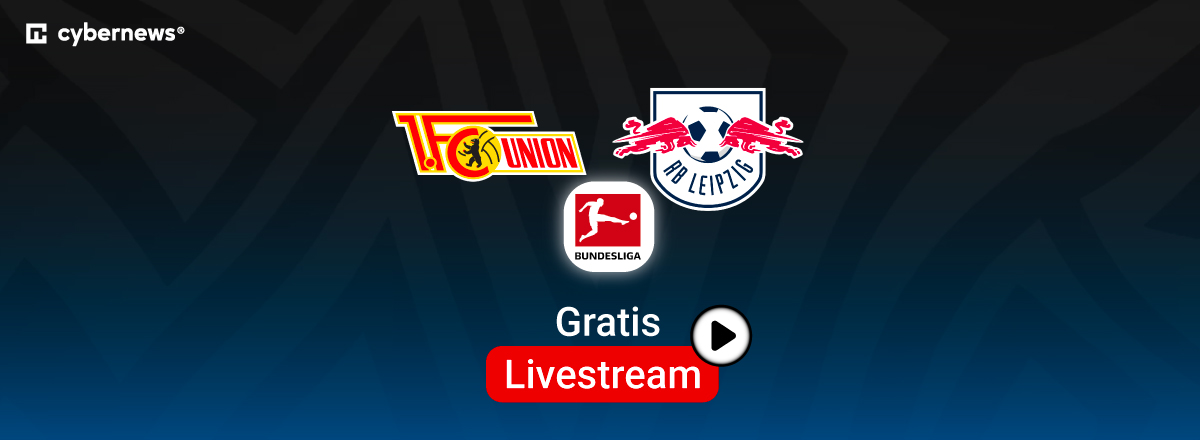 Union Berlin vs. RB Leipzig, Team Logos, Bundesliga Logo, blauer Hintergrund