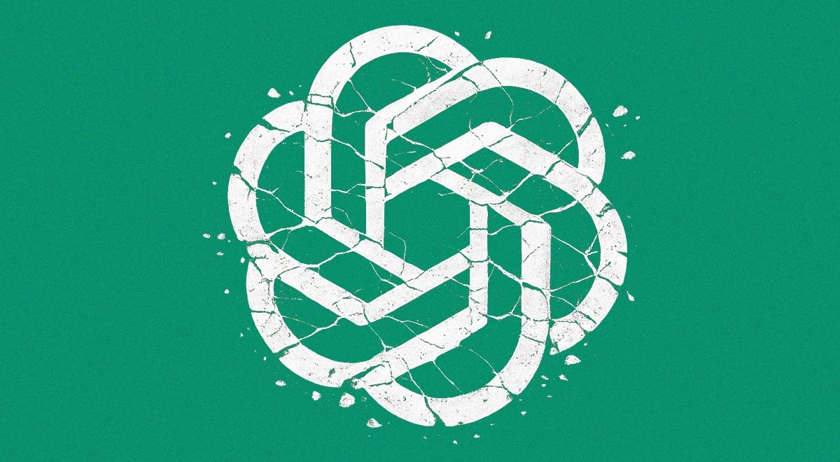 A big ChatGPT logo on a green background