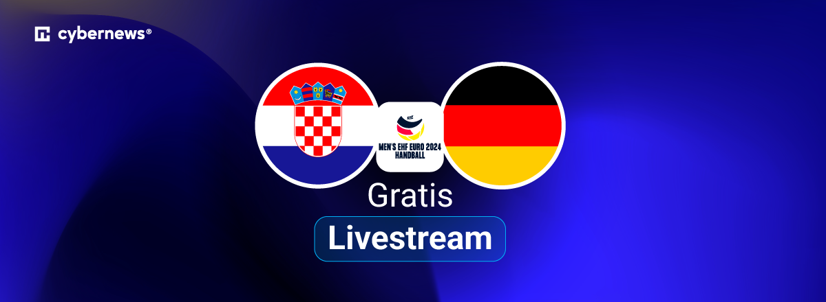 Croatia vs Germany Handball, blauer Hintergund