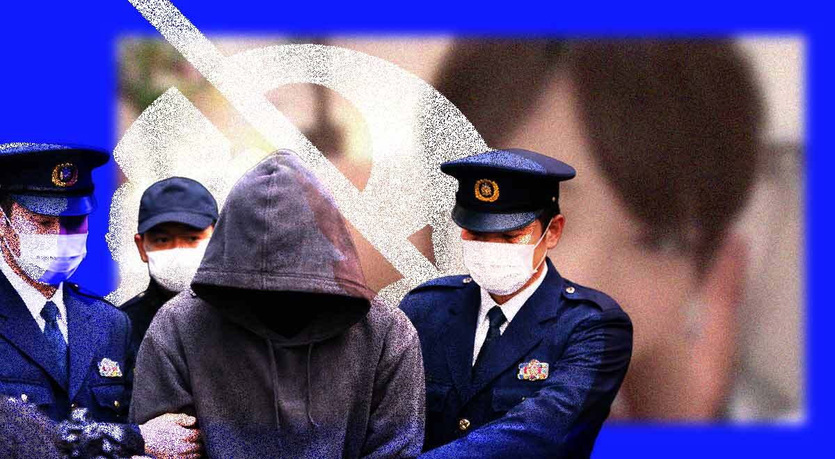 Japanese police arresting a criminal for deepfaking porn pics of celebrities.