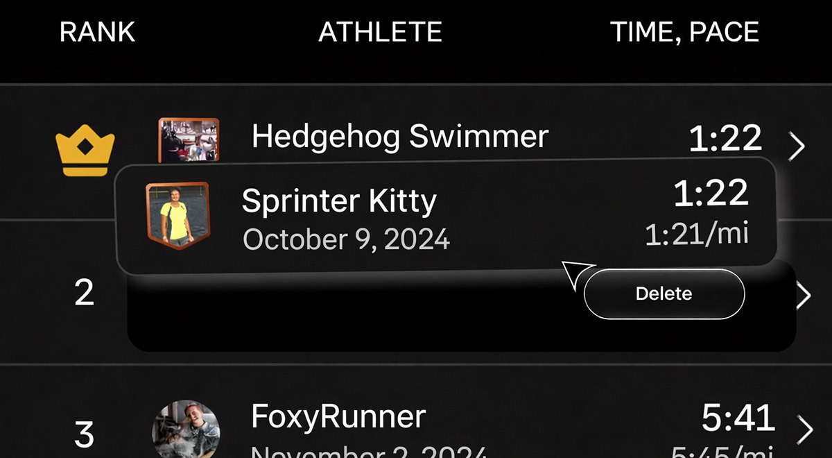 Strava deletes forged times