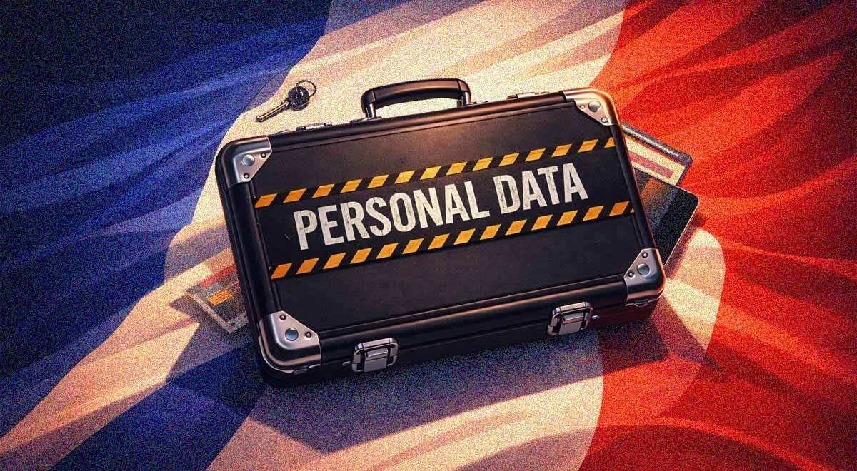 france flag suitcase personal data