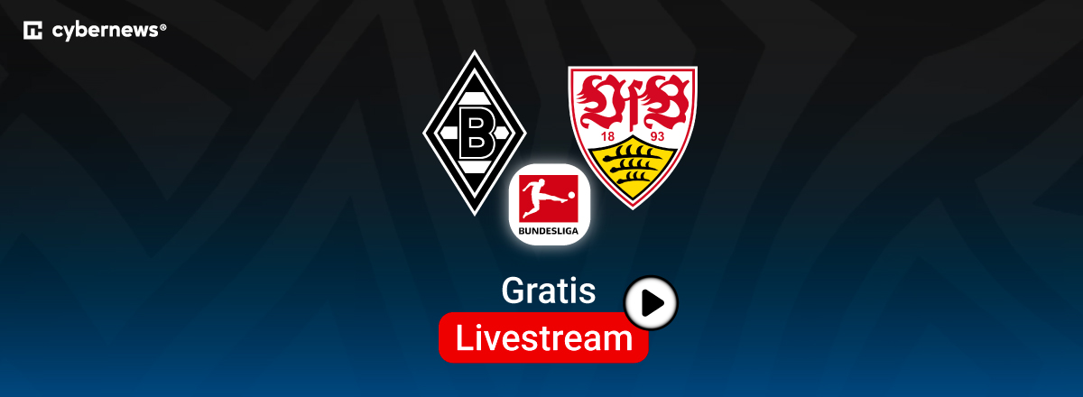 gladbach vs vfb stuttgart logos, Hintergrund dunkelblau