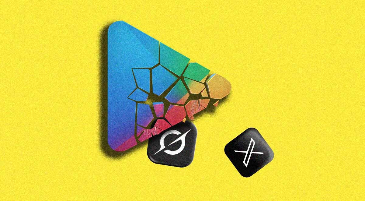 google play logo grok x