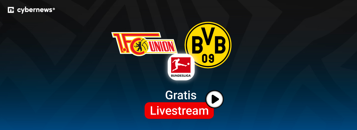 union berlin vs bvb dortmund logos, Hintergrund dunkelblau