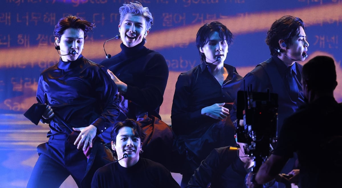 K-pop boy band BTS performing live