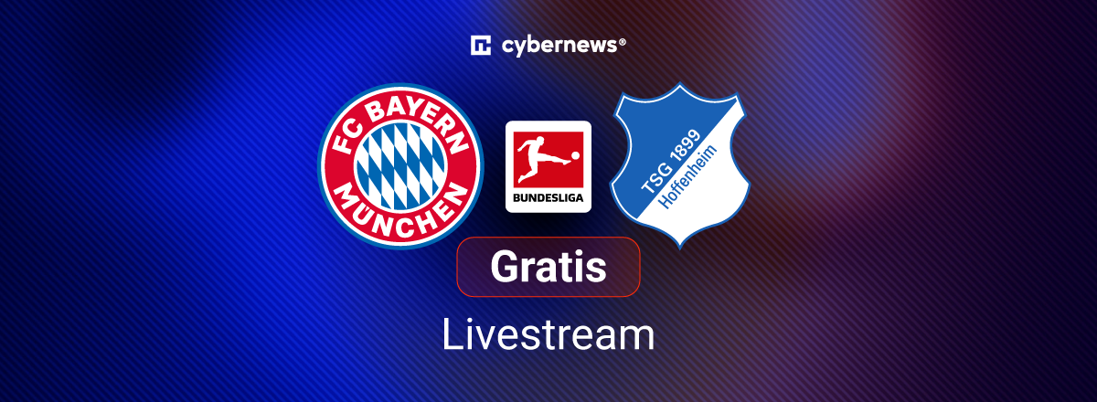 Bayern Hoffenheim, Team Logos, blauer Hintergrund
