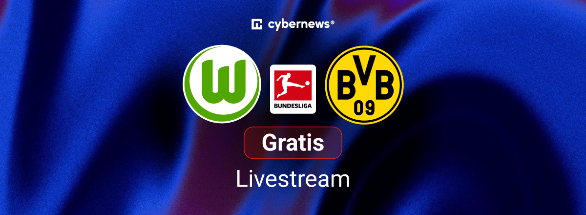 Wolfsburg Dortmund, Team Logos, blauer Hintergrund