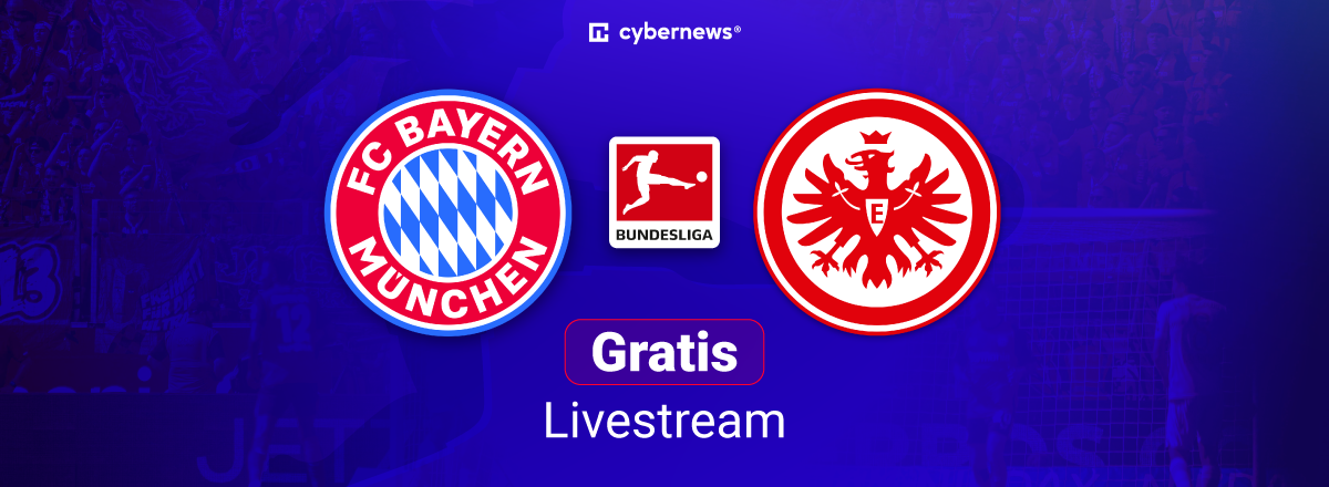 bayern eintracht frankfurt, team logos, blauer hintergrund