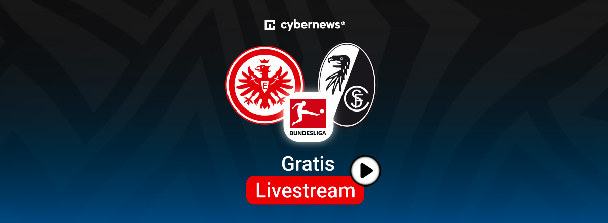 eintracht frankfurt vs sc freiburg, tean logos, blauer hintergrund