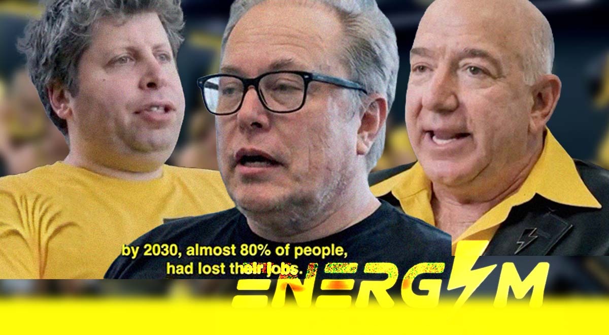 AiCandy ad that portrays aged Sam Altman, Elon Musk, and Jeff Bezos