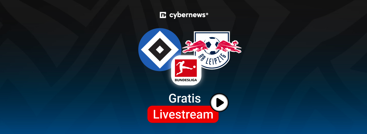 HSV vs. RB Leipzig, Team Logos, Hintergrund blau