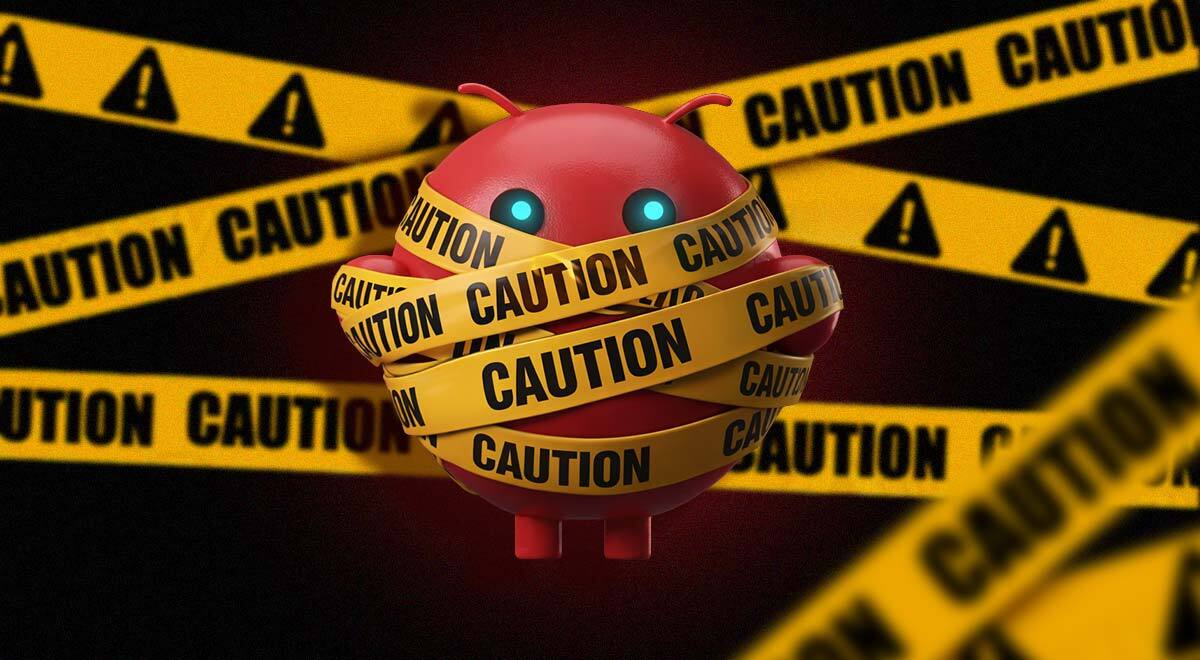Moltbot wrapped in a yellow tape that says "warning"