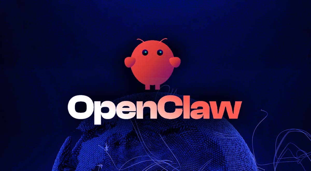 OpenClaw logo and title on a blue background
