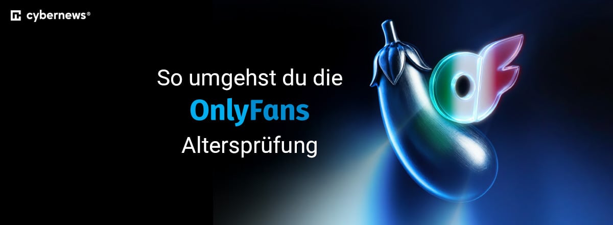 Aubergine mit OnlyFans-Logo, schwarzer Hintergrund 