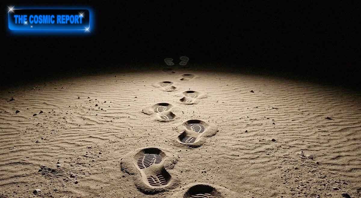 Footprints in the desert.