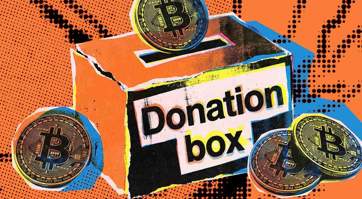 donation box with crypto