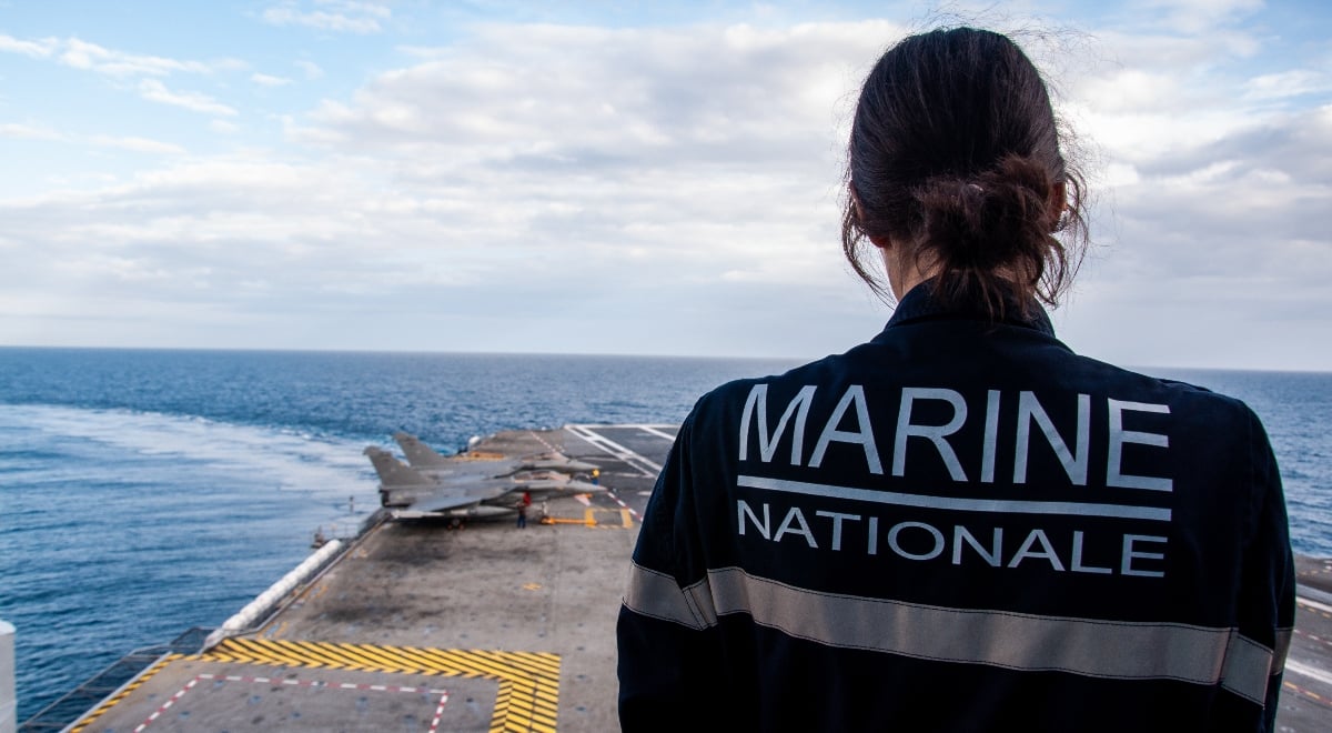 French naval officer onboard aircraft carrier Charles de Gaulle
