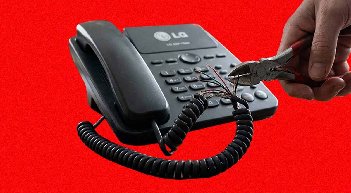 wired phone cutting cables