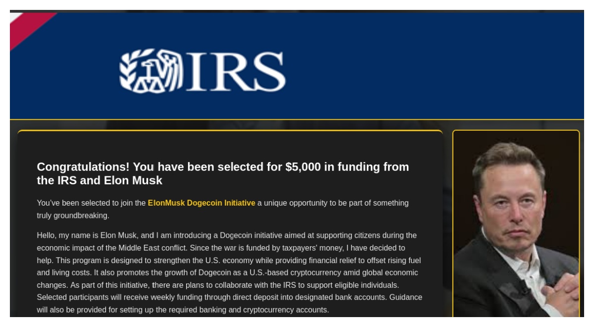 Musk IRS scam