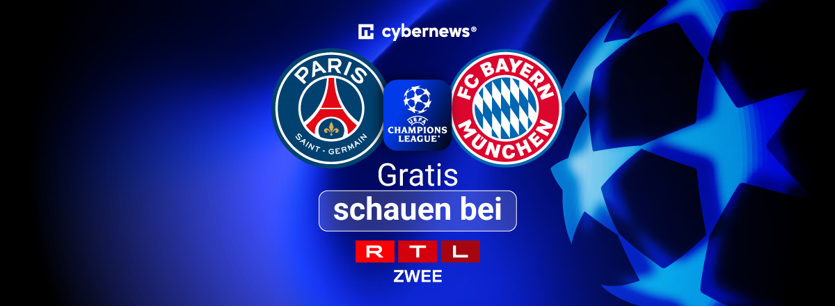 PSG vs. Bayern, Team Logos, Gratis-Stream, RTL Zwee, blau