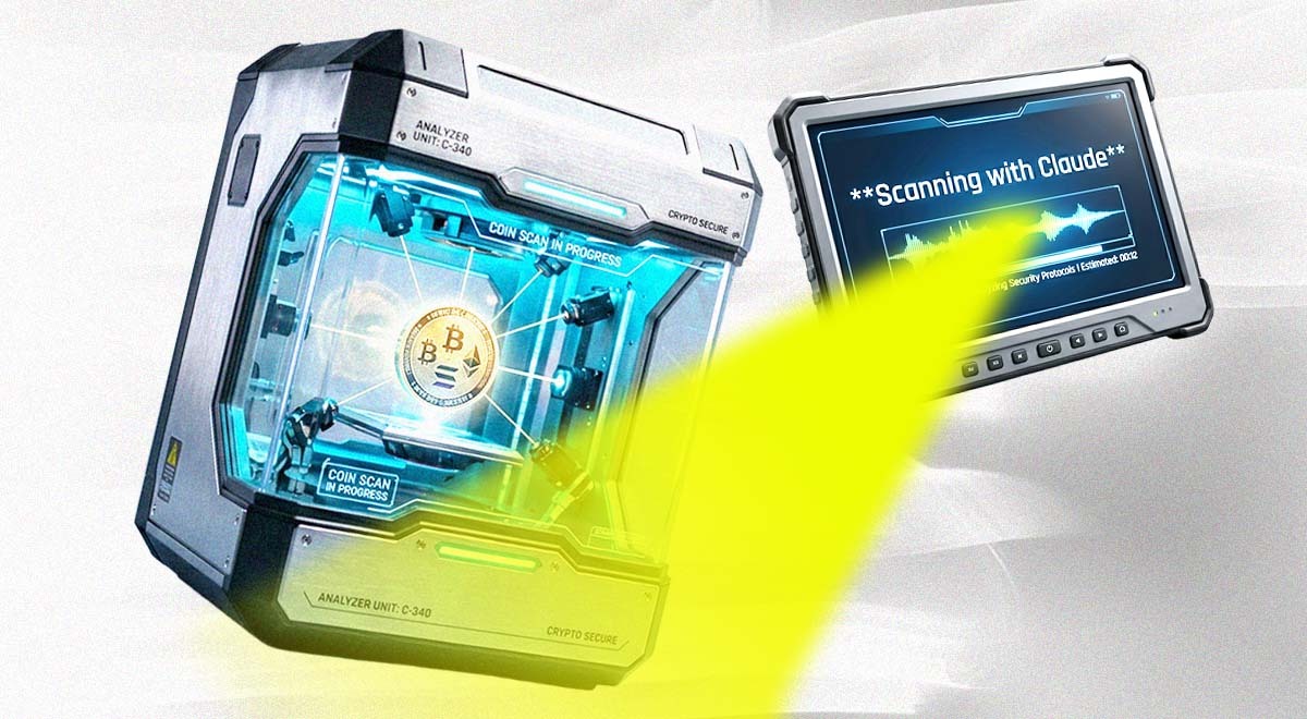 a futuristic box where a crypto coin is inside