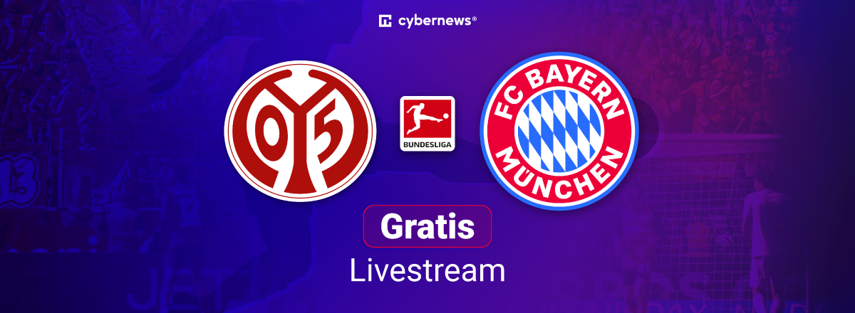 Mainz 05 vs. FC Bayern. Team Logos, Gratis-Livestream