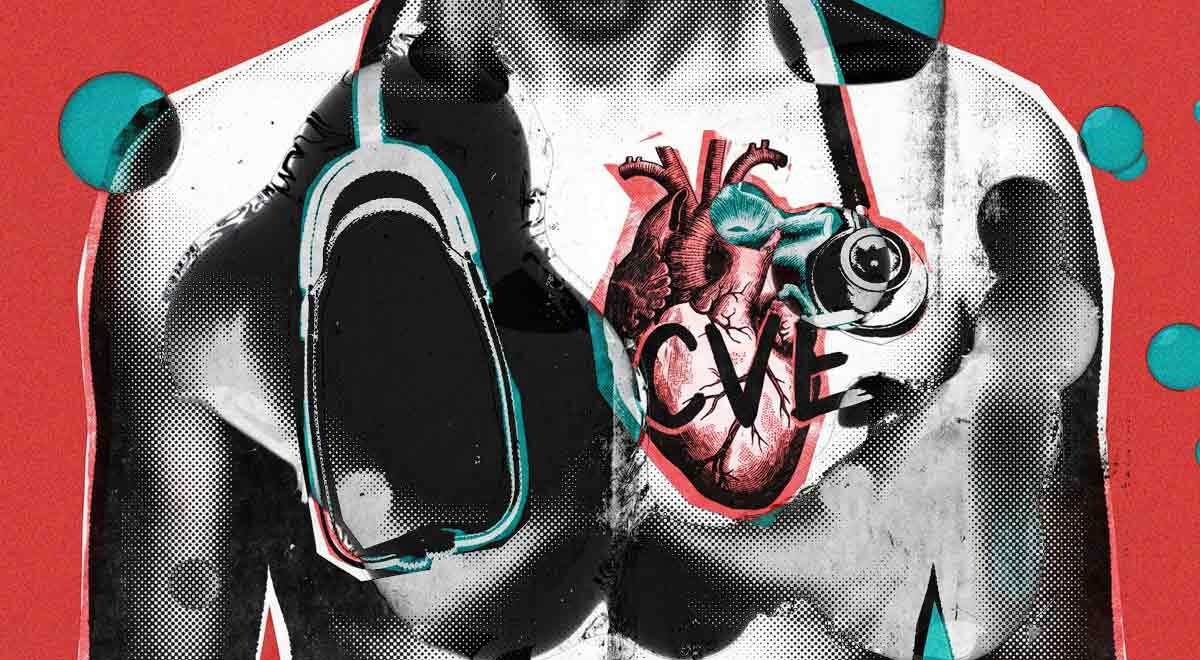 human chest with heart with the letters CVE