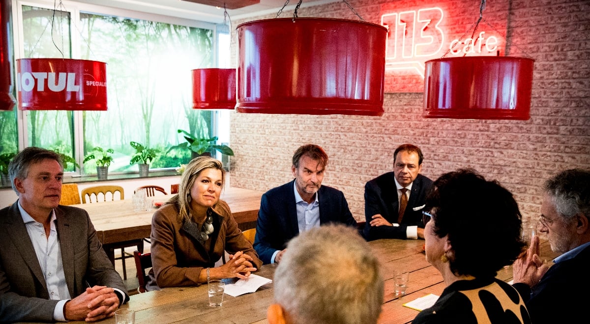 Queen Maxima of The Netherlands visits 113 Suicide prevention center