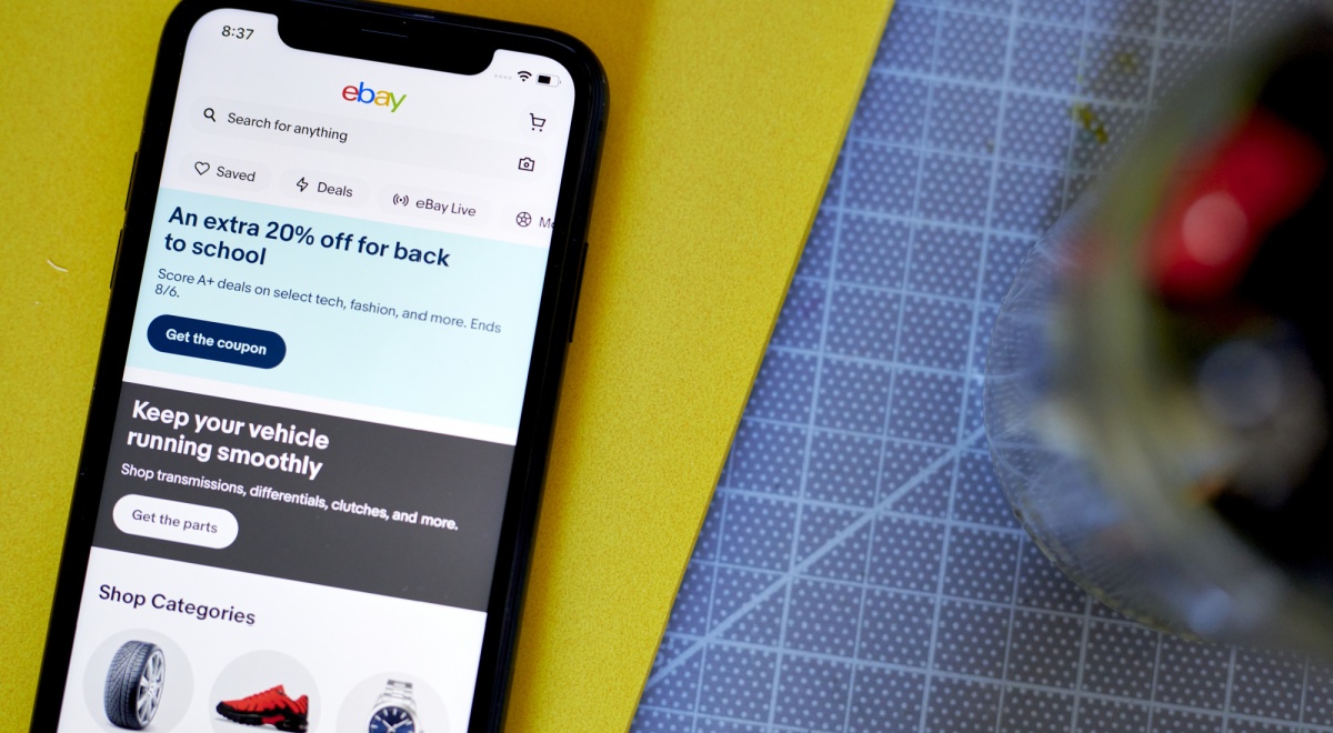eBay page on the phone