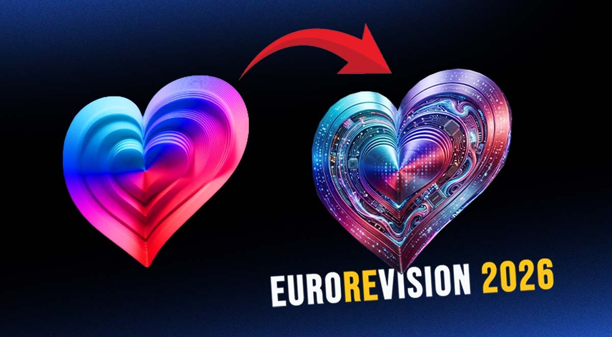 The logos of Eurovision song contest and Eurorevision competition for AI-generated songs