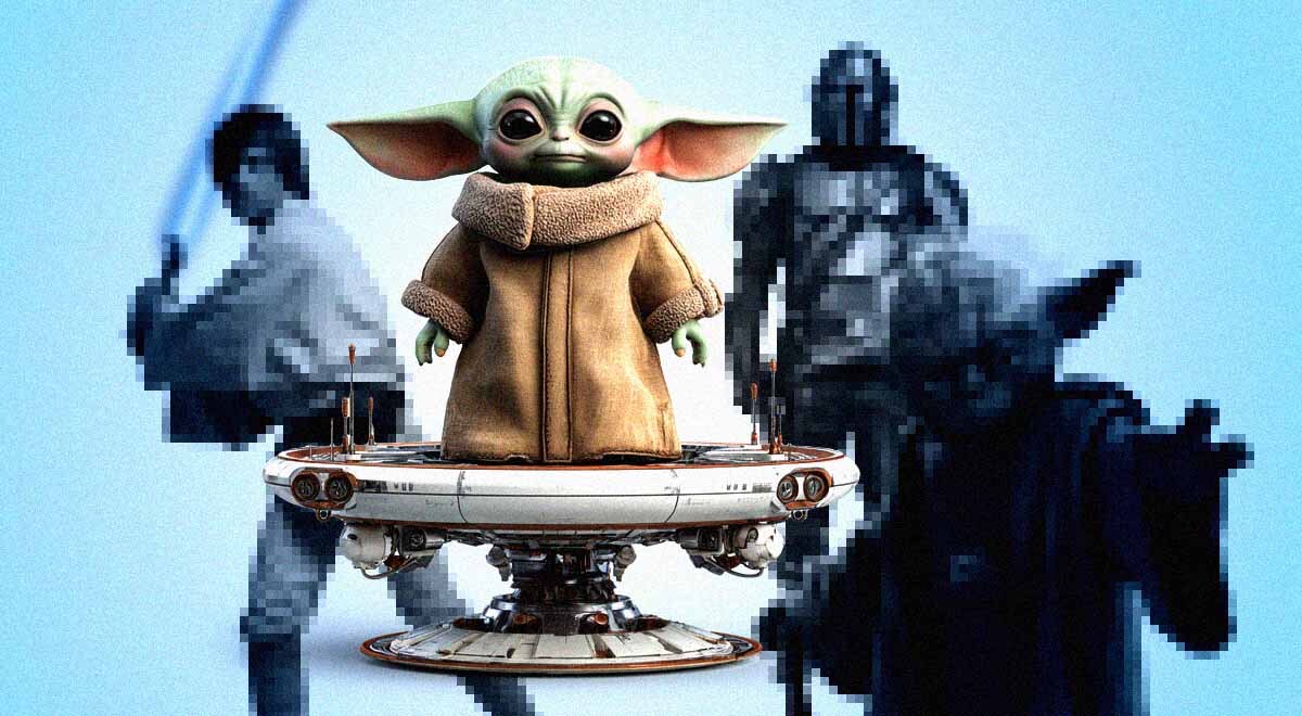 Grogu, or Baby Yoda, taking his place alongside other legends of Star Wars.
