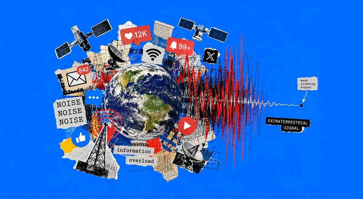 Planet earth overloaded with alien signals and noise.