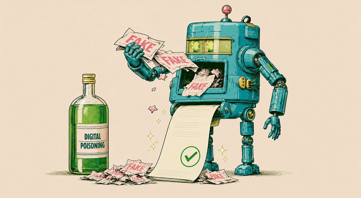 A chatbot eating fake news.