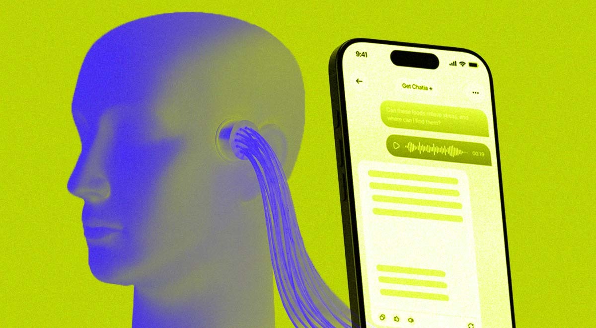 A human brain plugged into AI.