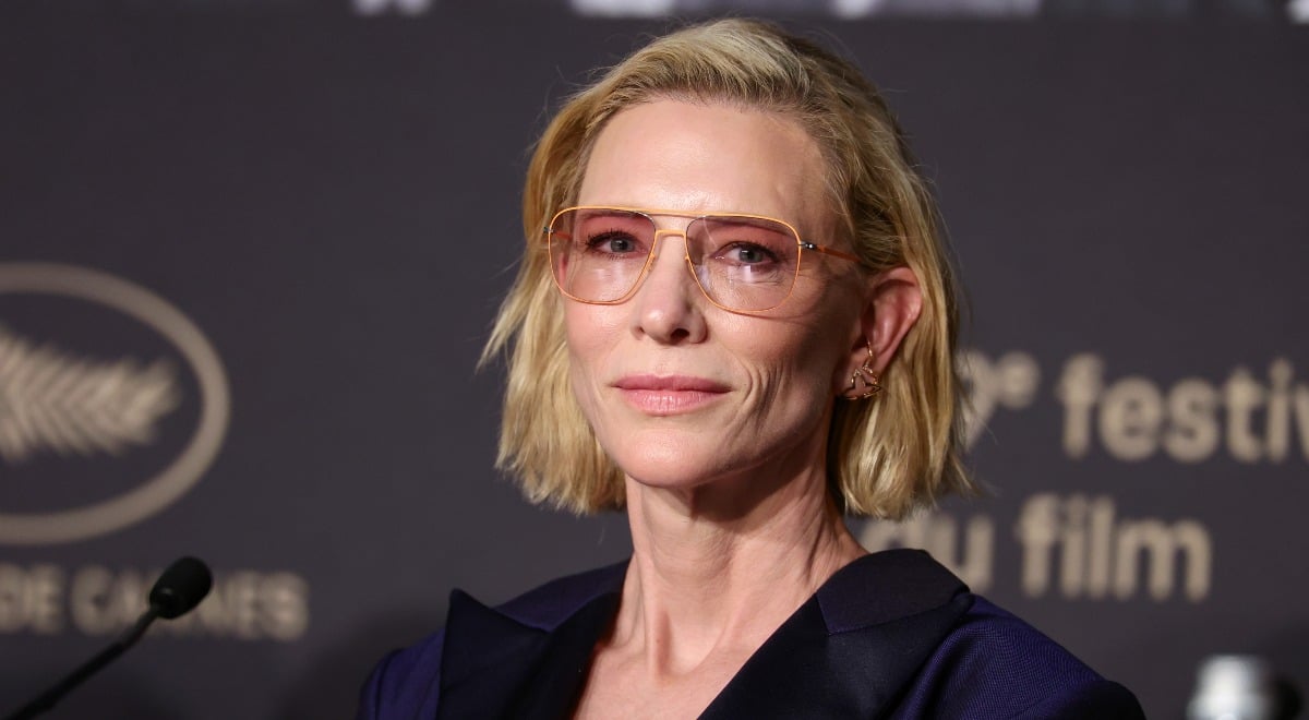 Cate Blanchett speaks during the press conference at the 79th annual Cannes Film Festival