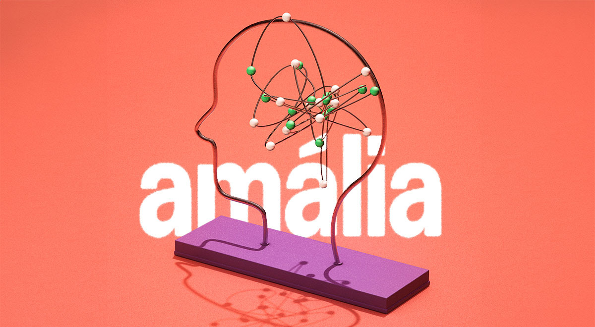 The word Amália, contour of a head